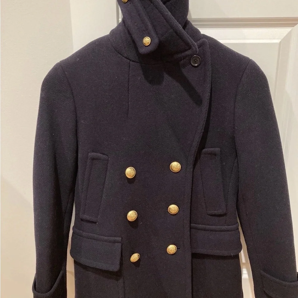 J.Crew Dark Navy Stadium Cloth Jacket 00 - Picture 3 of 4